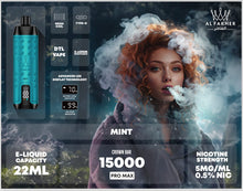 Load image into Gallery viewer, 15000 Puffs / Simply Mint / Single Al Fakher Crown Bar Vape