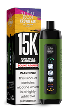Load image into Gallery viewer, Blue Razz Lemonade Al Fakher Crown Bar Ice Adjust 15000 Disposable