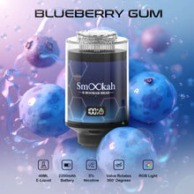Cargar imagen en el visor de la galería, Blueberry Gum Smookah Disposable Hookah Head 2 in 1 Vape 100K Puffs 160ML