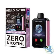 Load image into Gallery viewer, Blueberry Watermelon Hello Synix Zero Nicotine Disposable 30000 30K