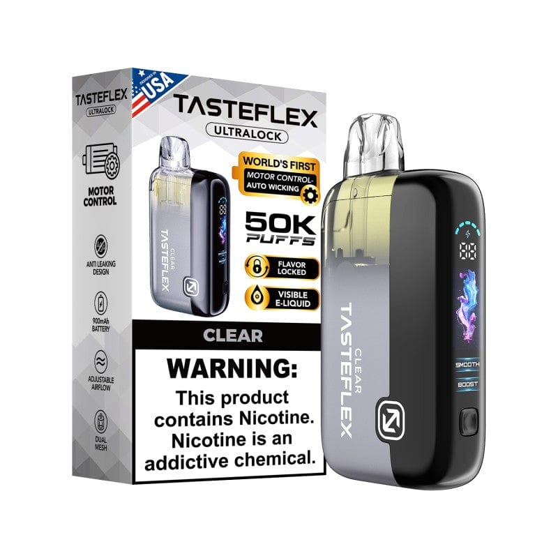 Clear TasteFlex Ultralock Disposable Vape 50K Puffs Clear TasteFlex Ultralock Disposable Vape 50K Puffs