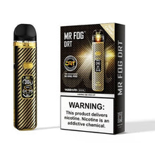 Load image into Gallery viewer, Gold Carbon Mr Fog DRT Vaping Device Kit 1400 Mac 2.5ml