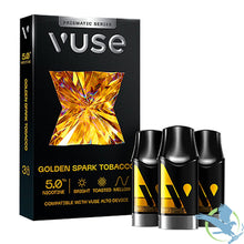 Load image into Gallery viewer, Golden Spark Tobacco Vuse Alto Prismatic Replacement Pods Prefilled Nicotine 3 Pack