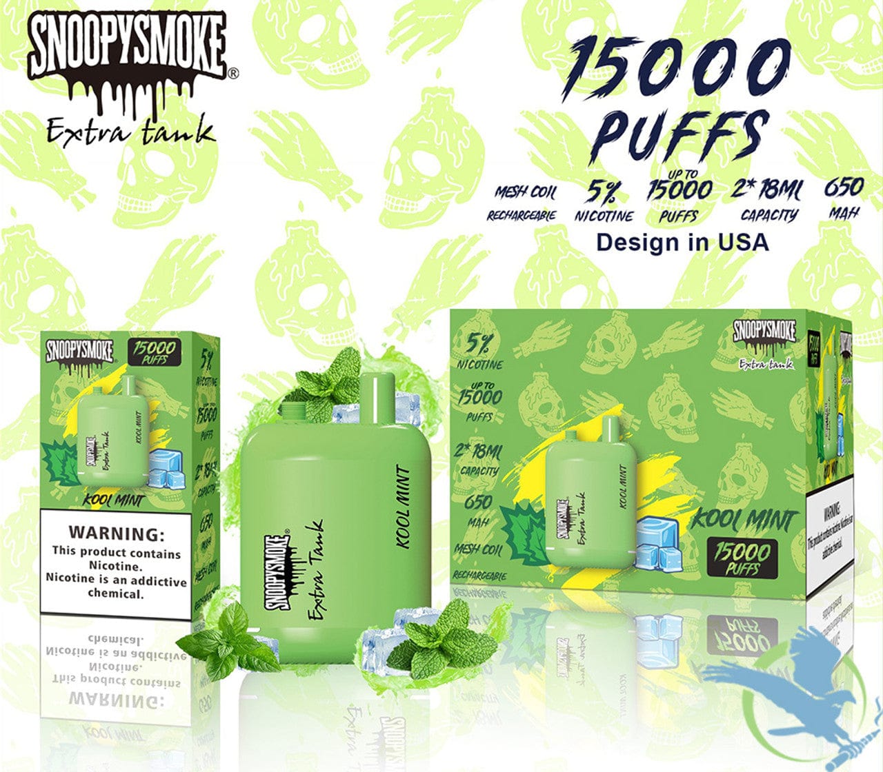 Kool Mint Snoopy Smoke Disposable Vape | $10.00 Kool Mint Snoopy Smoke Disposable Vape | $10.00