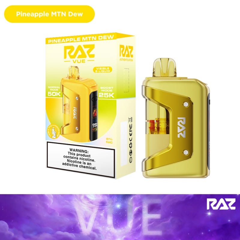 Pineapple MTN Dew RAZ VUE 50K Disposable Vape Puffs Pineapple MTN Dew RAZ VUE 50K Disposable Vape Puffs