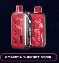 Load image into Gallery viewer, Rainbow Sherbet Swirl Rifbar Turbo X Disposable 25000