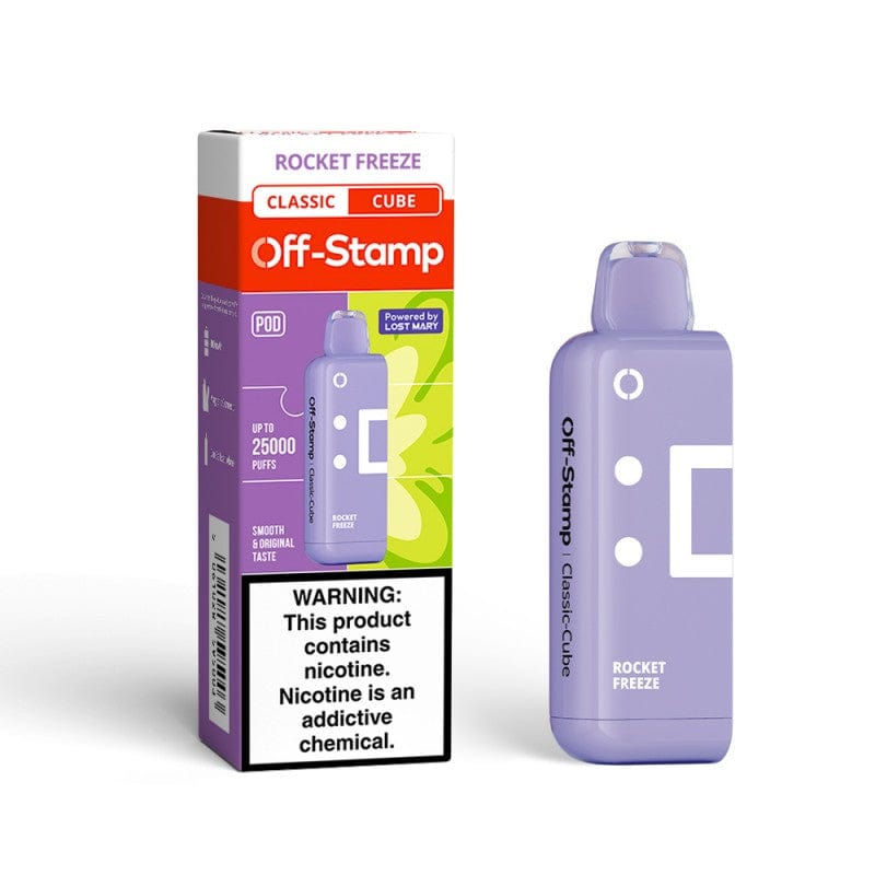 Rocket Freeze Off Stamp Classic Cube 25000 Vape Pod Puffs Rocket Freeze Off Stamp Classic Cube 25000 Vape Pod Puffs
