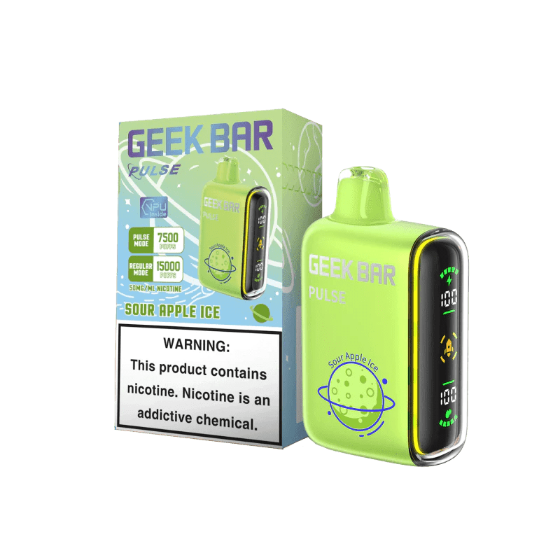 Sour Apple Ice Geek Bar Pulse 15000 Puffs Disposable Vape