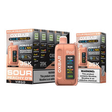 Cargar imagen en el visor de la galería, Sour Peachy O's (Virgo) Pod Juicee Oxbarr Ice Control 35K Disposable
