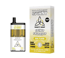 Load image into Gallery viewer, Sour Tangie & Super Lemon Haze Trinity Spinny THCP Spin it Switch it Disposable 6000MG