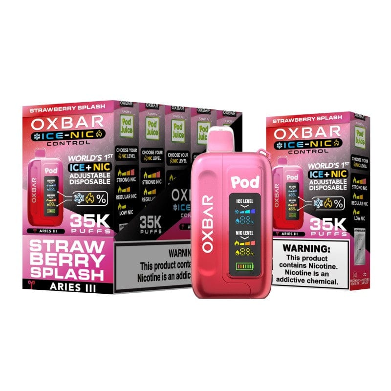 Strawberry Splash - Oxbar Pod Juice Disposable 35k Nic Switch Strawberry Splash - Oxbar Pod Juice Disposable 35k Nic Switch