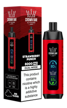 Load image into Gallery viewer, Strawberry Punch / Single Al Fakher Crown Bar Vape 8000 Puffs