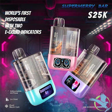 Cargar imagen en el visor de la galería, Supermerry Bar 25K Puffs 2 x 15ML Disposable Vape Device With Dual Tank & HD Screen Animation