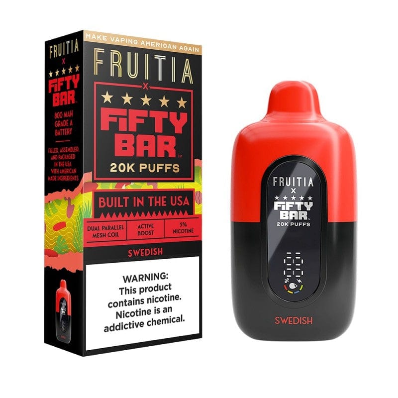 Swedish Fruitia x Fifty Bar 20K Puffs Disposable Vape Swedish Fruitia x Fifty Bar 20K Puffs Disposable Vape