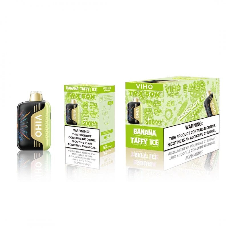 Banana Taffy Ice Flavor VIho TRX 50K Disposable Vape Puffs Banana Taffy Ice Flavor VIho TRX 50K Disposable Vape Puffs