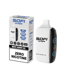 Load image into Gallery viewer, White Gummy Ice Sofi Surge 25k Zero Nicotine Disposable Vape (25000)