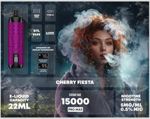 Cargar imagen en el visor de la galería, 15000 Puffs / Cherry Fiesta / Single Al Fakher Crown Bar Vape
