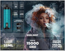 Load image into Gallery viewer, Gum Mint Al Fakher Crown Bar 15000 Pro Max Disposable Vape
