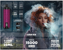 Load image into Gallery viewer, 15000 Puffs / Lush Ice / Single Al Fakher Crown Bar Vape
