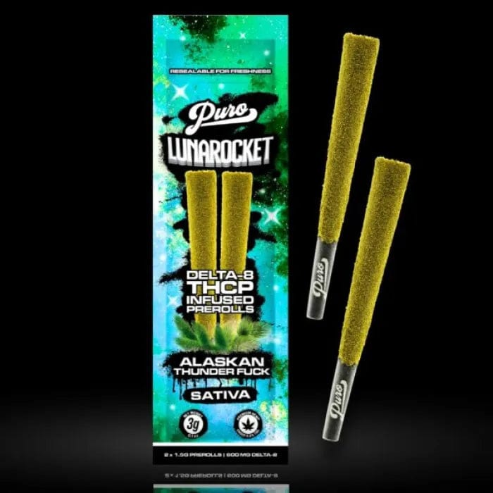 Alaskan Thunder F**k - Sativa Puro Lunarockets Prerolls Delta 8 THCP