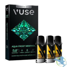 Load image into Gallery viewer, Aqua Frost Menthol Vuse Alto Prismatic Replacement Pods Prefilled Nicotine 3 Pack
