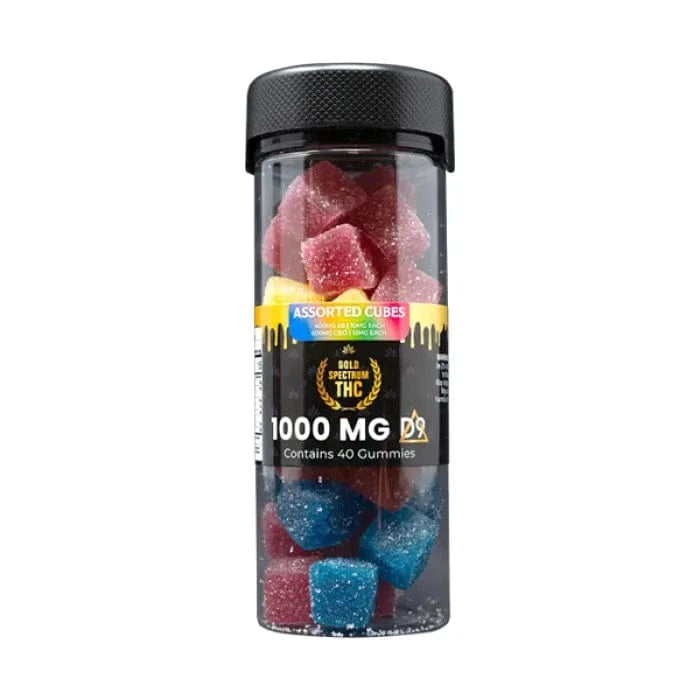 Assorted Cubes Gold Spectrum CBD D9 Gummies 40ct