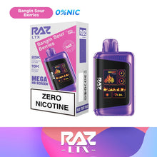 Load image into Gallery viewer, Bangin Sour Berries Razzz 25K Zero Nicotine Disposable Vape 0%
