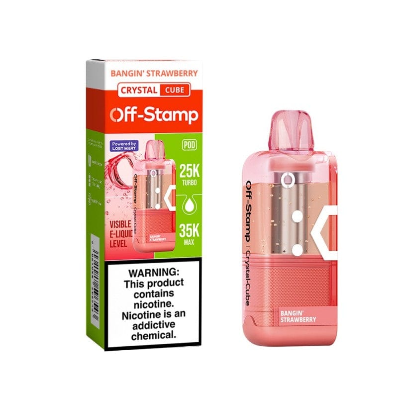 ( Pod Only ) - Charger Kit Required / Bangin’ Strawberry (Crystal Cube) Off Stamp X Cube Crystal Cube 35K