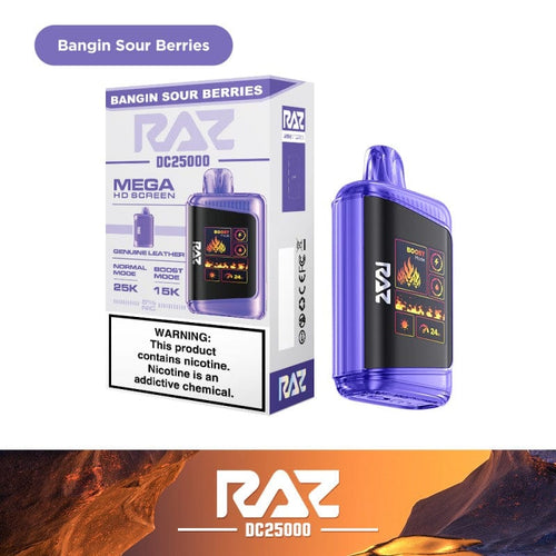 Bangin sour berries Raz DC25000 Puff Disposable Vape