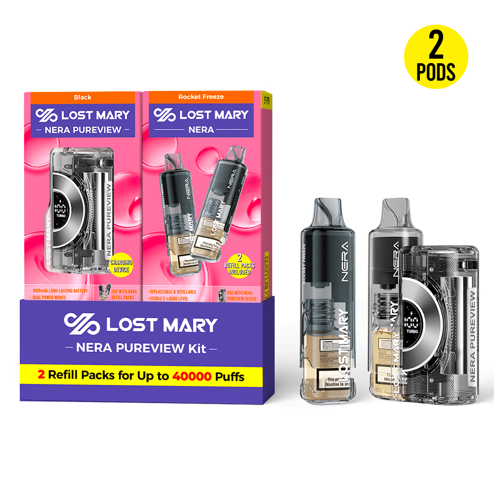 Lost Mary Nera Pureview Vape 40K Kit 1 Device Two Refills