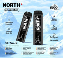 Load image into Gallery viewer, Black Ice / Single North 5000 Disposable Vape
