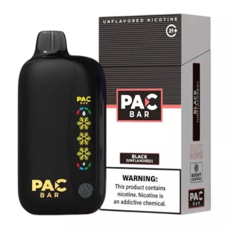 Black (Unflavored) Pac Bar 30K Disposable