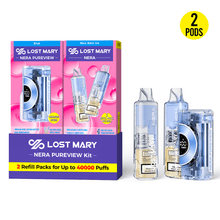 Load image into Gallery viewer, Blue - Blue Razz Ice (Pod Only) Lost Mary Nera Pureview Vape 40K Kit 1 device two refills
