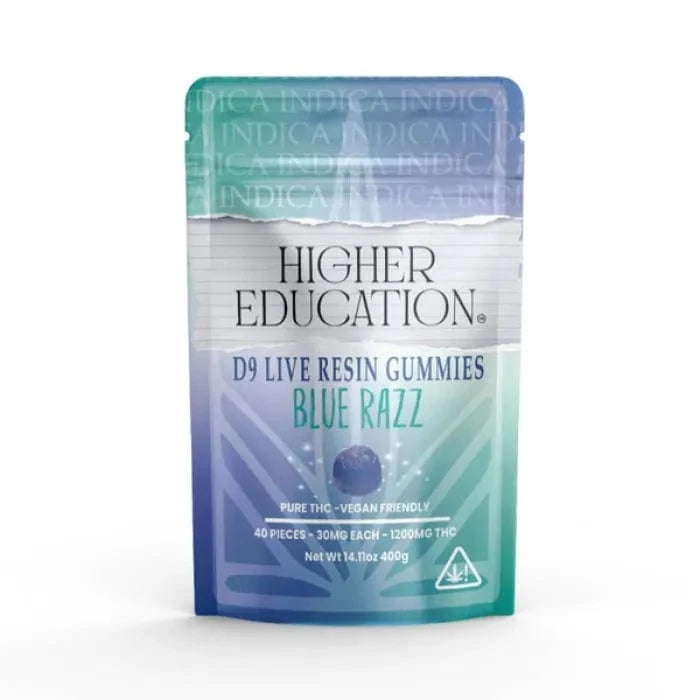 Blue Razz - Indica Higher Education D9 LR Gummies 1200mg 40pc