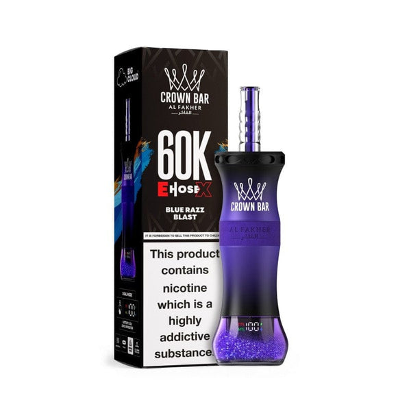 Blue Razz Blast Al Fakher Crown Bar 60k E Hose X Disposable Blue Razz Blast Al Fakher Crown Bar 60k E Hose X Disposable