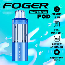 Load image into Gallery viewer, Blue Razz Ice Foger Switch Pro Kit Disposable 30K
