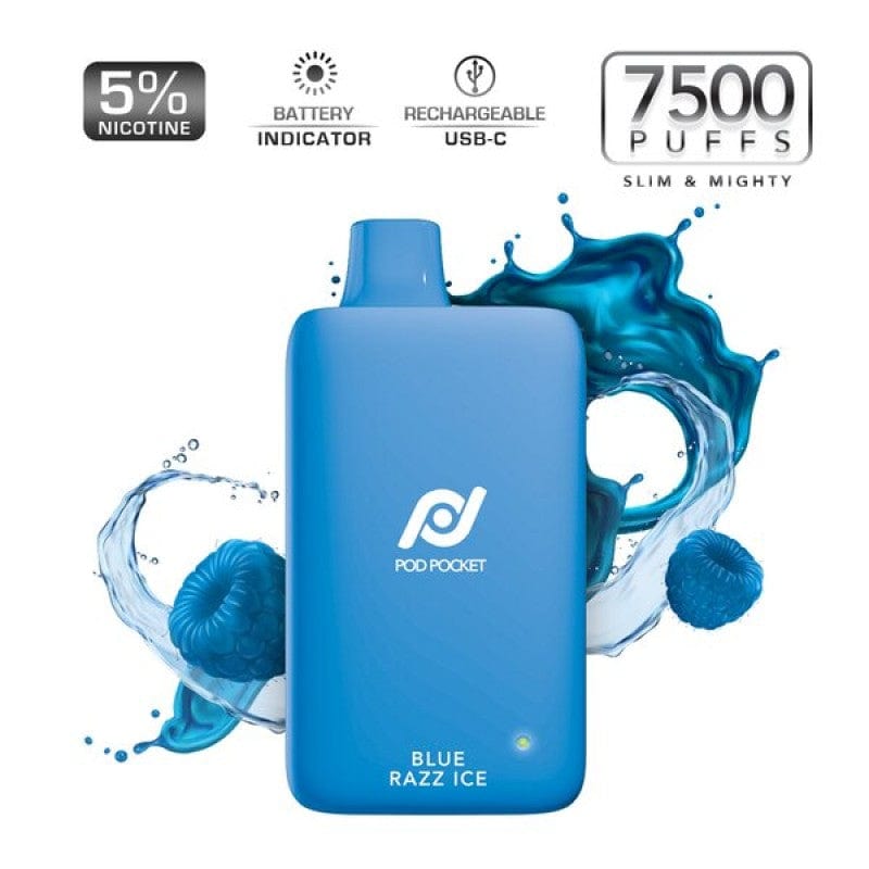 Blue Razz Ice Pod Juice Pod Pocket 7500