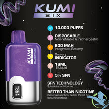 Load image into Gallery viewer, Blue Razz Kumi Six 10K Disposable SFN
