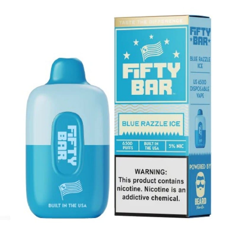 Blue Razzle Ice Fifty Bar Disposable Vape