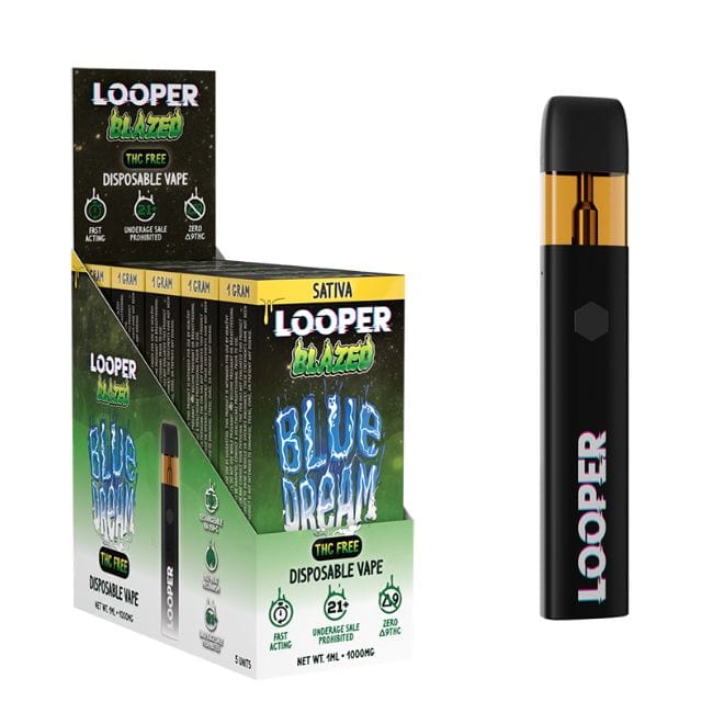Blue Dream Sativa Looper Blazed THC FREE Disposable Vape 1 Gram