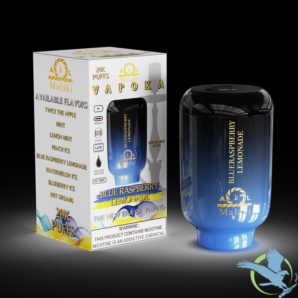 Blue Raspberry Lemonade Al Malaki Vapoka Hookah Disposable Bowl 20K Puffs