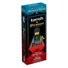 Load image into Gallery viewer, Blue Razz Haze+Sluricane Torch x Pressure THC VVS Diamond Blend Dual Split Vape Disposable 3GM
