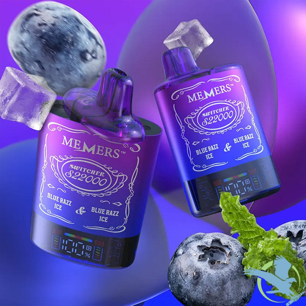 Blue Razz Ice / Blue Razz Ice Memers Switcher S22000 Disposable Vape Device With Switchable Lid & Power Screen