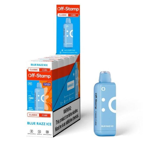 Blue Razz Ice Off Stamp Classic Cube 25000 Disposable Vape Pod