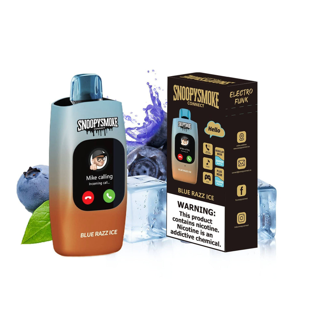 Blue Razz Ice Snoopy Smoke Connect 30K Disposable