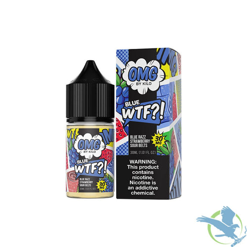 Blue WTF (Blue Razz Strawberry Sour Belts) / 30 MG OMG Series Salt Nicotine E-Liquid 30ML