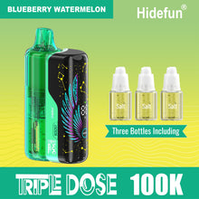 Cargar imagen en el visor de la galería, Blueberry Watermelon Hide Fun Triple Dose Kit (Pod + Battery + 3 Bottles) 100K
