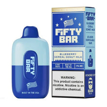 Cargar imagen en el visor de la galería, Blueberry Cereal Donut Milk - 6500 Puffs Fifty Bar V2 20000 Disposable

