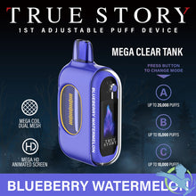 Load image into Gallery viewer, Blueberry Watermelon True Story 20K Disposable Vape
