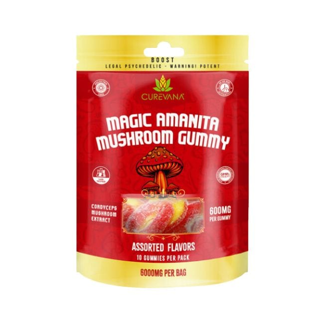 Boost Curevana Magic Amanita Mushroom Gummies 600MG 25 Count